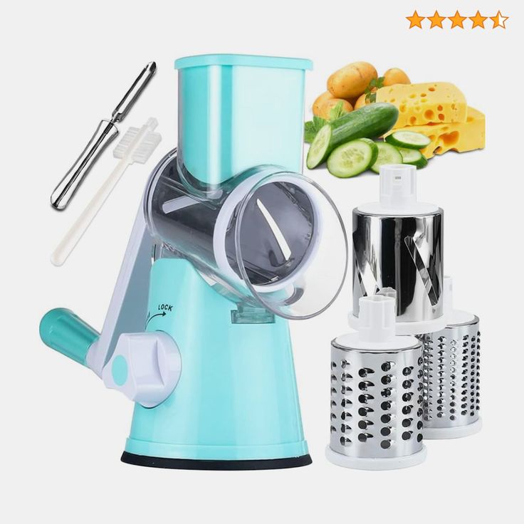 Drum Cutter Vegetable Slicer – Manual Multi-Blade Kitchen Cutter for Fruits & Vegetables