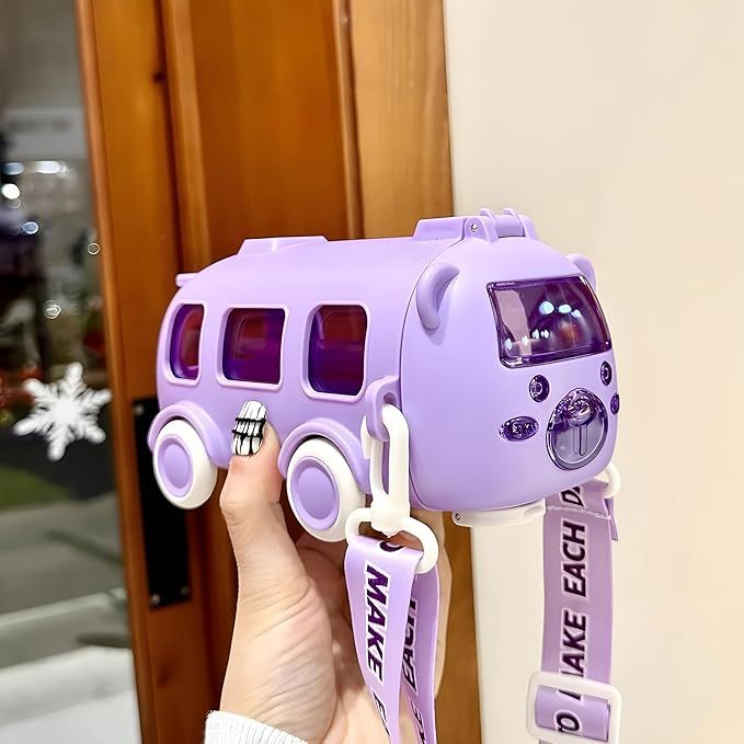 Cartoon Bus Straw Cup – Cute Kids Water Bottle Pakistan