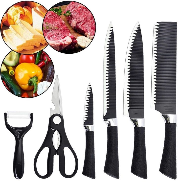6-Piece Stainless Steel Kitchen Knife Set with Stand | Professional Chef Knives Pakistan