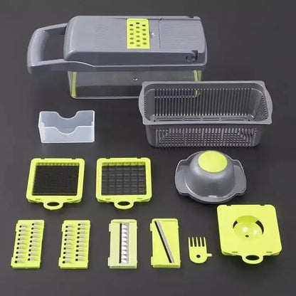 16 in 1 Vegetable Slicer – Multi-Function Mandoline Cutter with Stainless Steel Blades