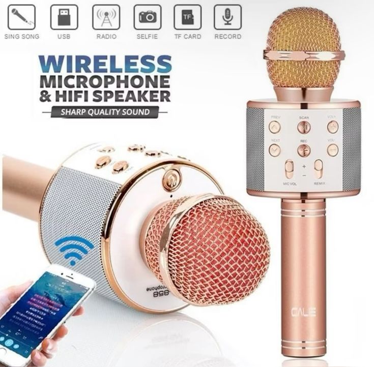WS-858 Wireless Bluetooth Mic – Rechargeable Karaoke Speaker