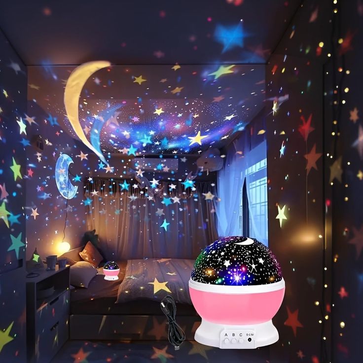 360° Rotating LED Star Lamp – Starry Sky Projector Night Light for Home & Kids