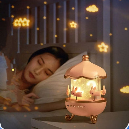 Bunny Carousel Night Projector – Kids LED Star Light Lamp