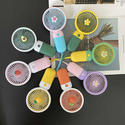 Mini Handy Fruit Fan – Portable USB Rechargeable Cooling Fan