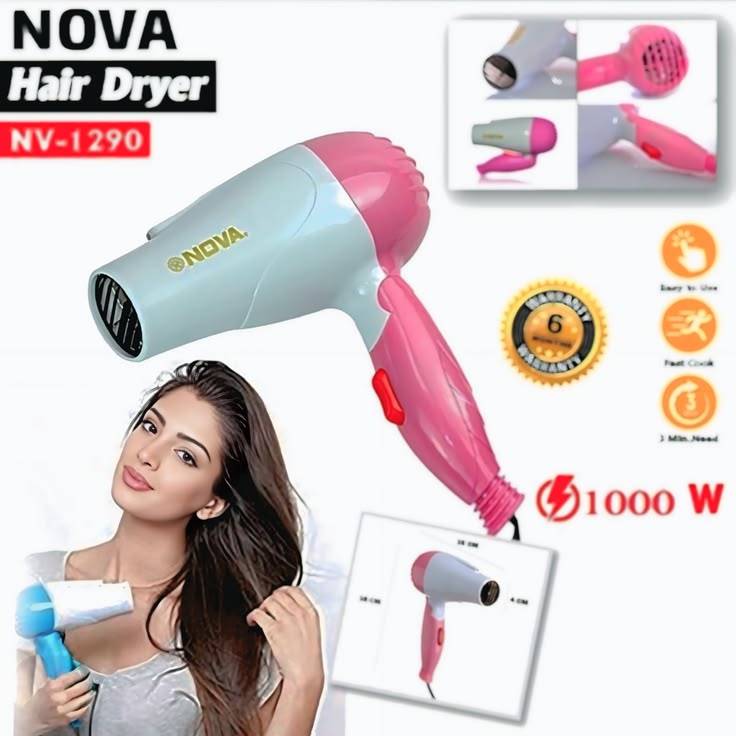 Nova Hair Dryer – Professional Blow Dryer with Hot Cold Air Pakistan
