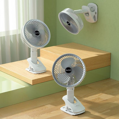 Portable Mini Clip Fan – USB Rechargeable Desk Fan