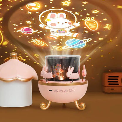 Bunny Carousel Night Projector – Kids LED Star Light Lamp