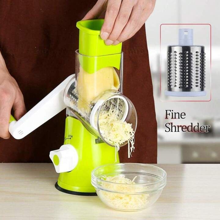 Drum Cutter Vegetable Slicer – Manual Multi-Blade Kitchen Cutter for Fruits & Vegetables