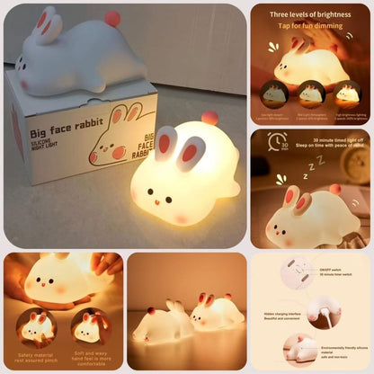 Silicone Rabbit Lamp – Cute LED Night Light for Kids