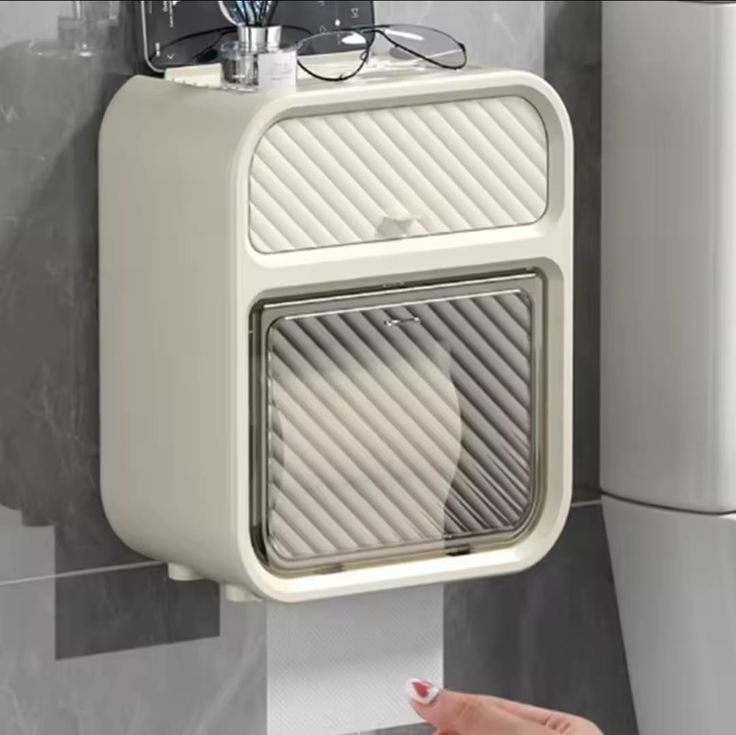Punch-Free Wall Mounted Tissue Holder – Bathroom Storage Drawer