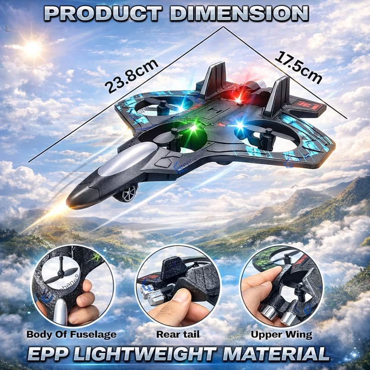 F1 Fighter Jet Drone – Remote Control RC Aircraft Toy
