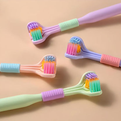 Three-Sided Toothbrush – 360° Soft Bristles Replaceable Heads