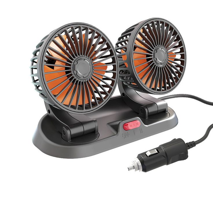Dual Head USB Car Fan – Cooling Fan for Auto Ventilation