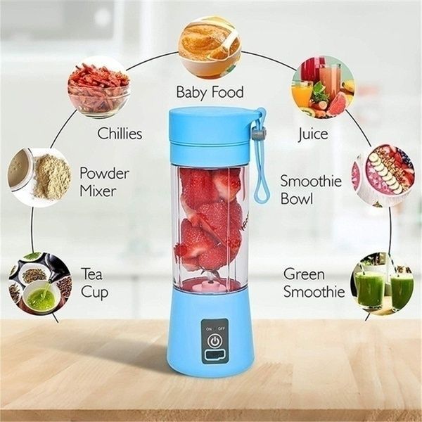 6-Blade Mini Portable USB Juicer Blender – Rechargeable Smoothie Maker