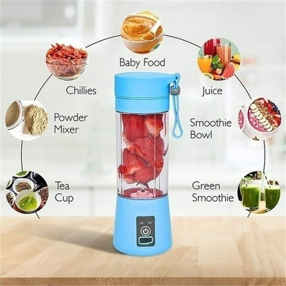 6-Blade Mini Portable USB Juicer Blender – Rechargeable Smoothie Maker