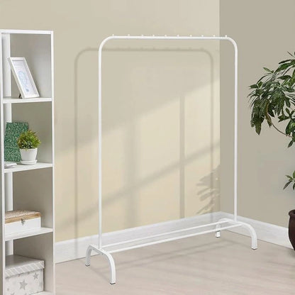 Metal Clothing Rack – Garment Coat Rack with Bottom Shelf