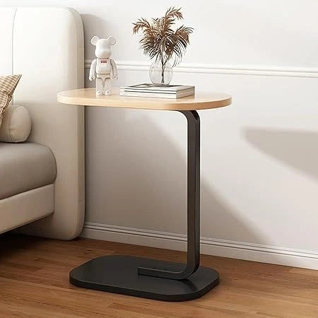 C-Shaped Sofa Side Table – Oval Coffee Laptop Table