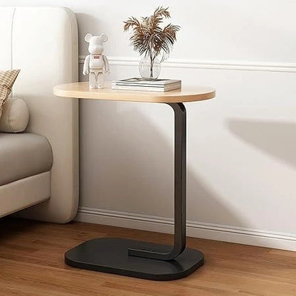 C-Shaped Sofa Side Table – Oval Coffee Laptop Table