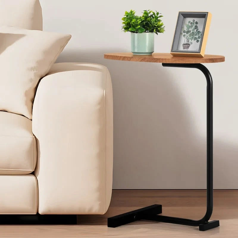 C-Shaped Sofa Side Table – Oval Coffee Laptop Table