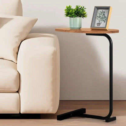 C-Shaped Sofa Side Table – Oval Coffee Laptop Table