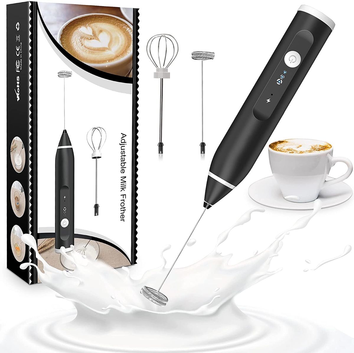Rechargeable 2-in-1 Coffee & Egg Beater – USB Milk Frother