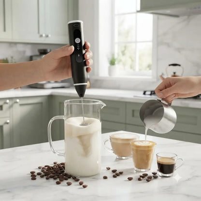 Rechargeable 2-in-1 Coffee & Egg Beater – USB Milk Frother
