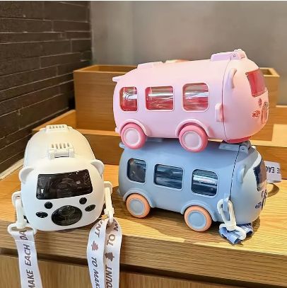 Cartoon Bus Straw Cup – Cute Kids Water Bottle Pakistan