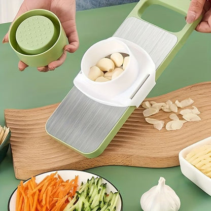 5-in-1 Manual Vegetable Chopper – Stainless Steel Food Cutter & Slicer