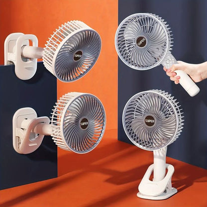 Portable Mini Clip Fan – USB Rechargeable Desk Fan