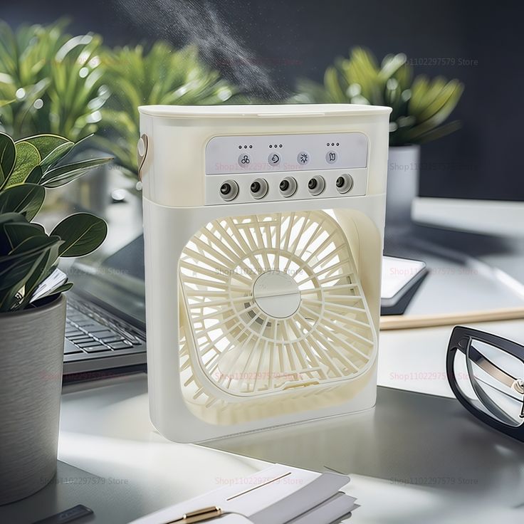 Humidifier Mist Spray Fan with RGB Light – 3-in-1 Portable Cooling Fan Pakistan