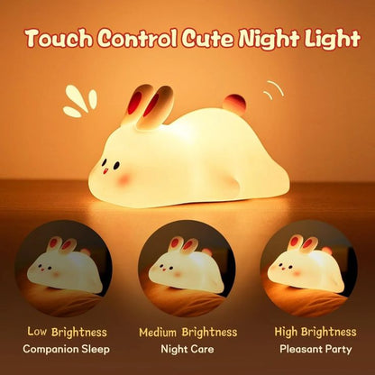 Silicone Rabbit Lamp – Cute LED Night Light for Kids