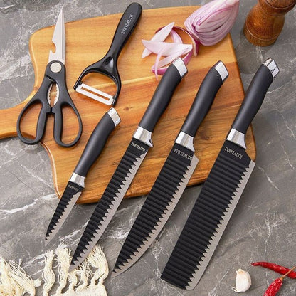 6-Piece Stainless Steel Kitchen Knife Set with Stand | Professional Chef Knives Pakistan