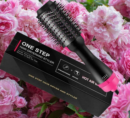 Hot Air Brush Hair Dryer Styler – One Step Volumizer, Straightener & Curler Ionic Blow Dryer Brush