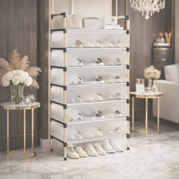 Dust-Proof Multi-Layer Shoe Rack – Transparent Storage Cabinet