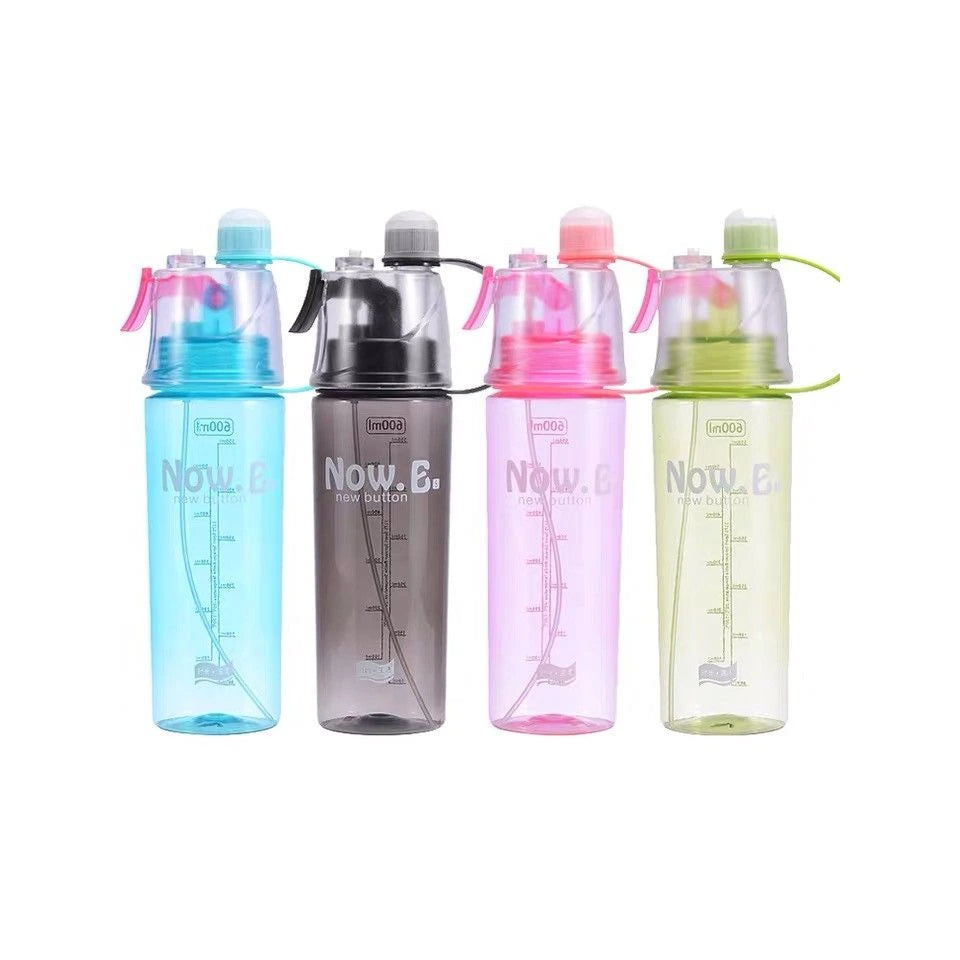 600ML Portable Misting Water Bottle – 2-in-1 Spray Bottle