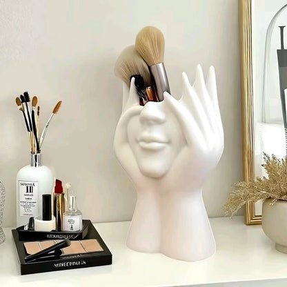 Abstract Facial Design Makeup Storage Box – Brush Pen Holder