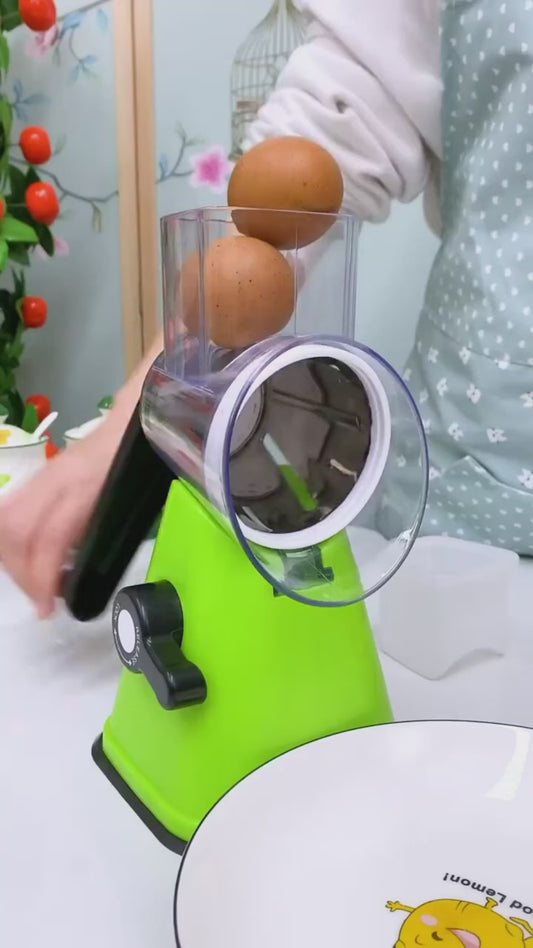 Drum Cutter Vegetable Slicer – Manual Multi-Blade Kitchen Cutter for Fruits & Vegetables