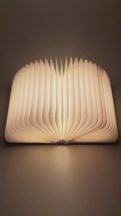 LED Wooden Folding Book Lamp – Foldable Night Light