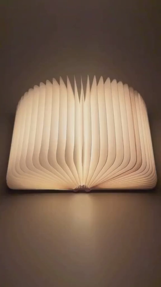 LED Wooden Folding Book Lamp – Foldable Night Light
